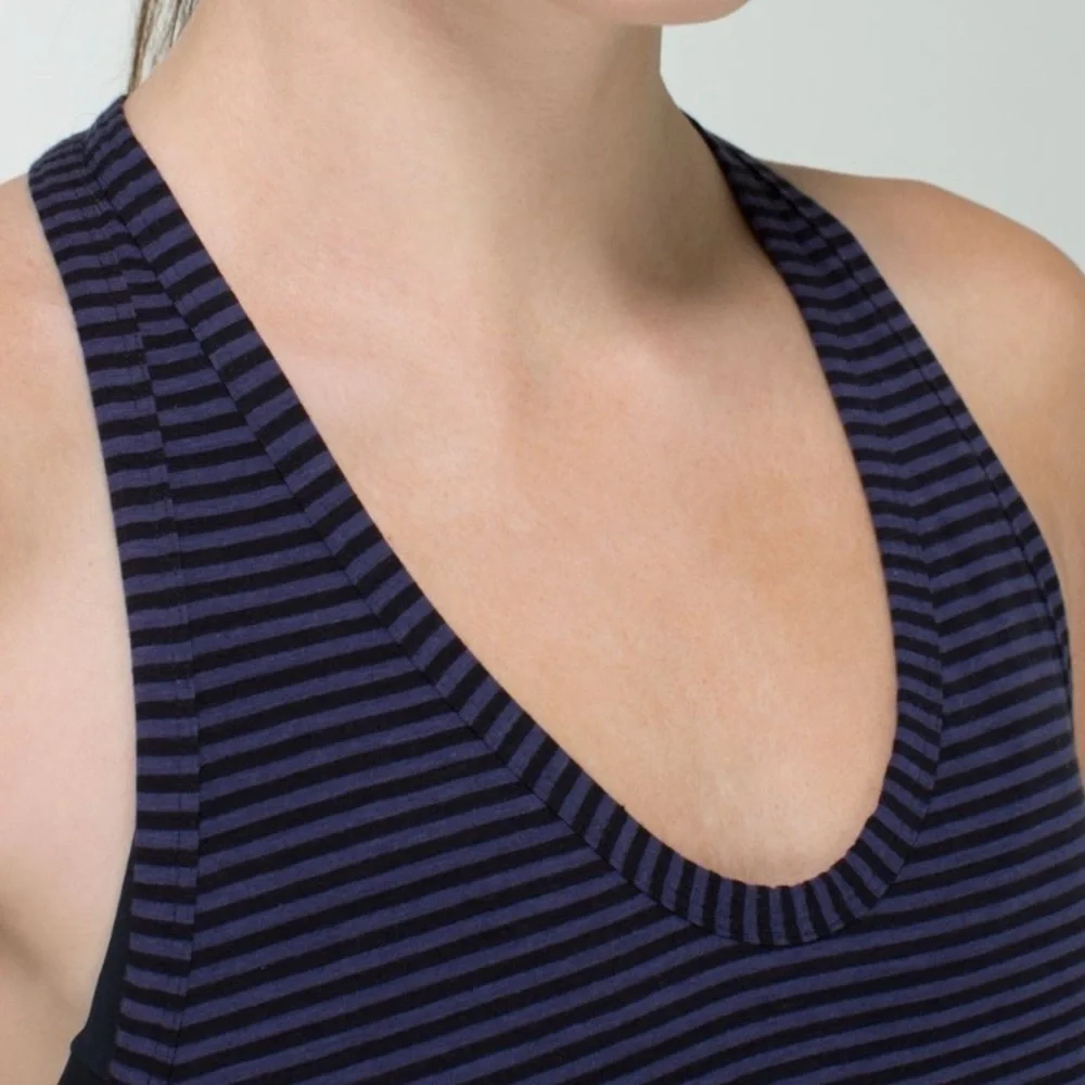 lululemon Mountain Tank Stripe Cadet‎ Purple Black